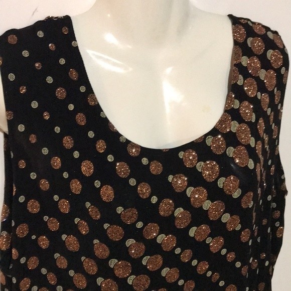 Citiknits Black/Gold S/L Top 2X - Picture 2 of 5